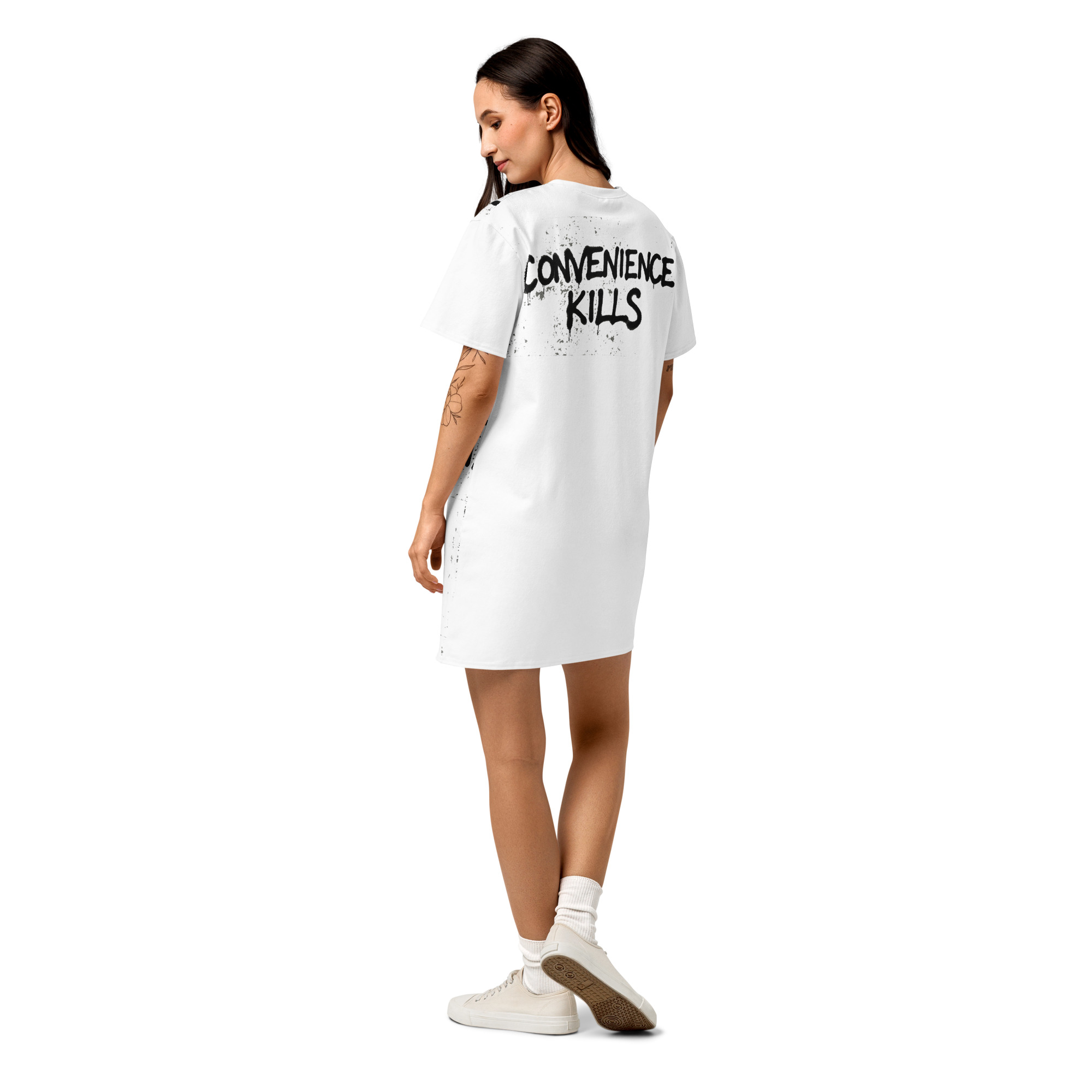 "Convienence Kills" Cotton t-shirt dress - Image 4