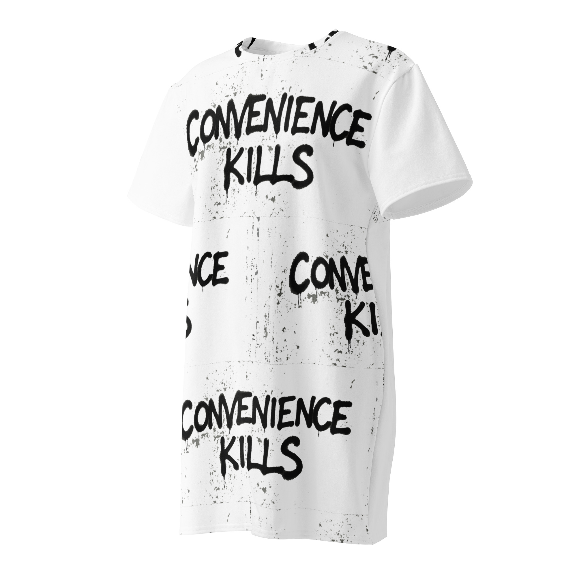 "Convienence Kills" Cotton t-shirt dress