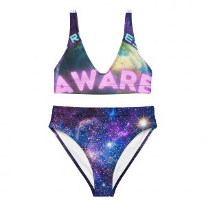 AWARE Logo Stylish Recycled high-waisted bikini