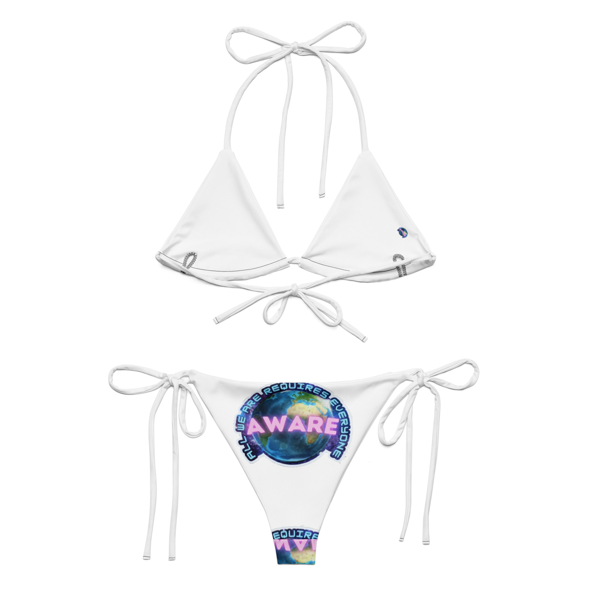 AWARE Logo Simple Signature All-over print recycled string bikini - Image 2