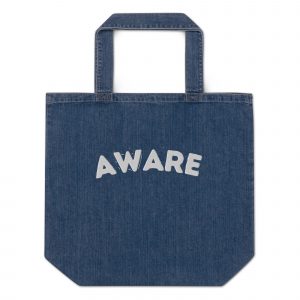 AWARE Simple Signature Organic Embroidered Denim tote bag