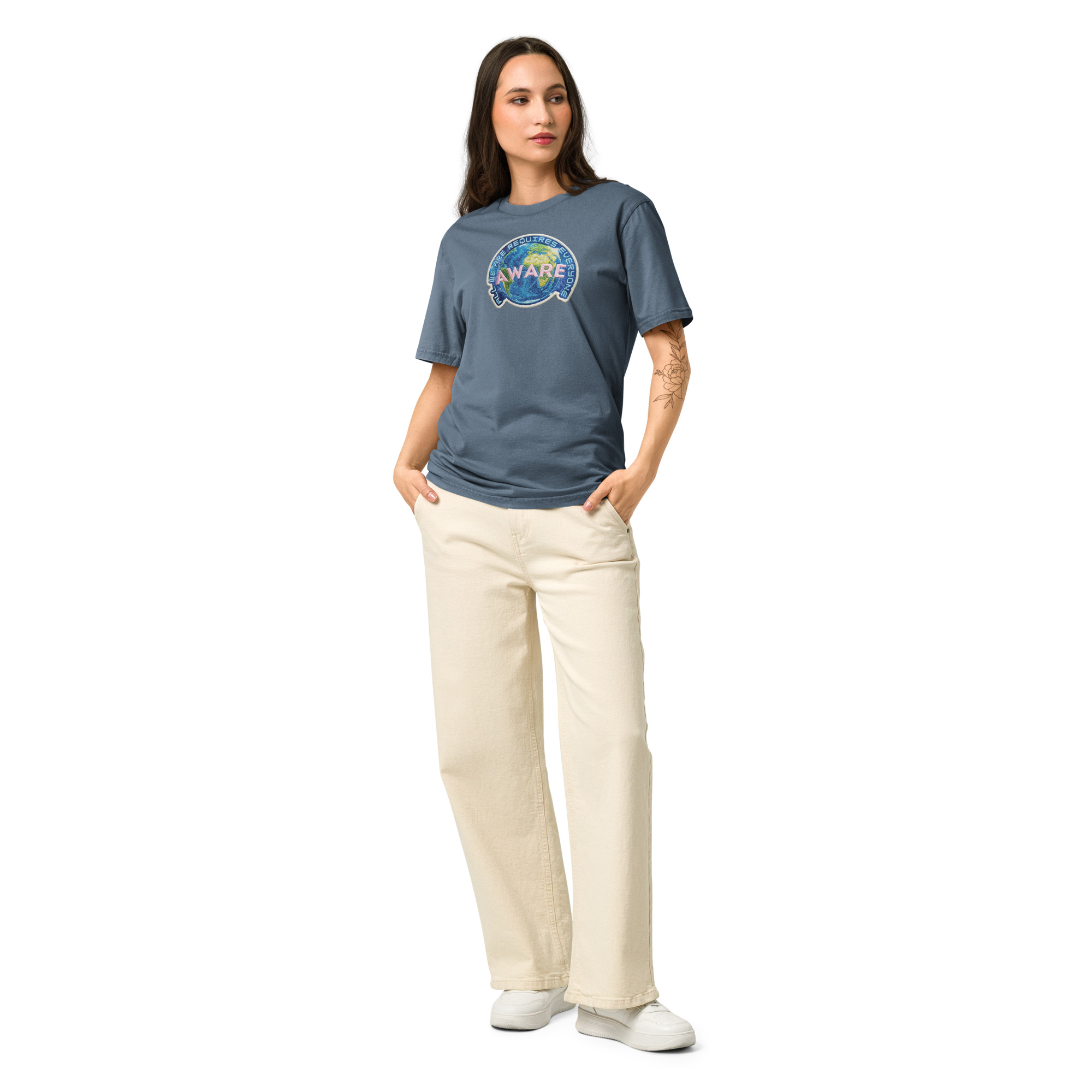 AWARE Patch Flat Unisex Vintage T-Shirt - Image 30